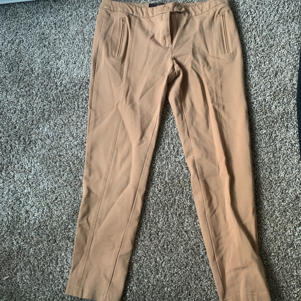 Tan Ankle Cut off Pants